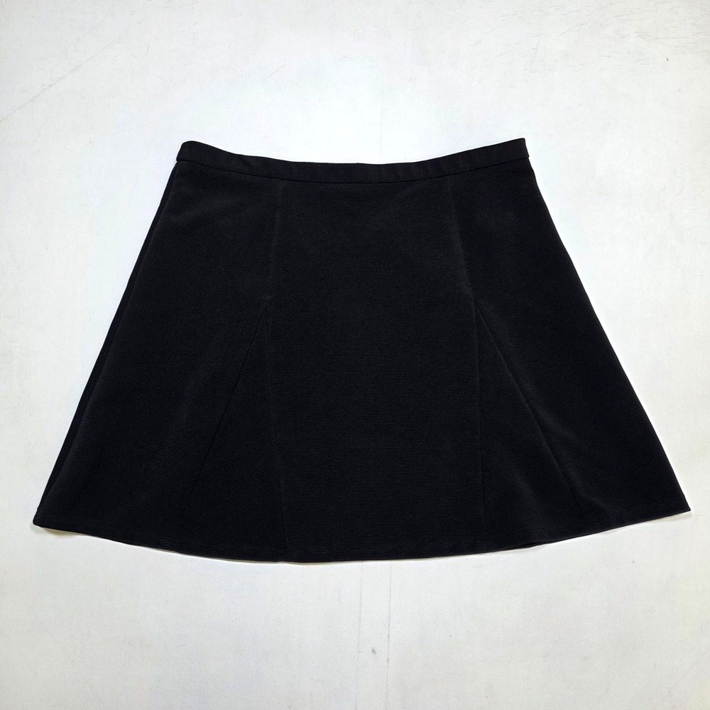 Halogen Skirt Womens 14 Black Ribbed Knit A-Line Textured Career HA306874
